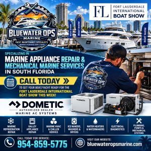Get your boat or yacht ready for the Fort Lauderdale International Boat Show with Bluewater Ops Marine. Marine appliance repair, marine AC, refrigeration, HVAC, plumbing, pumps, and electrical diagnostics throughout South Florida. Call 954-859-5775 or visit bluewateropsmarine.com