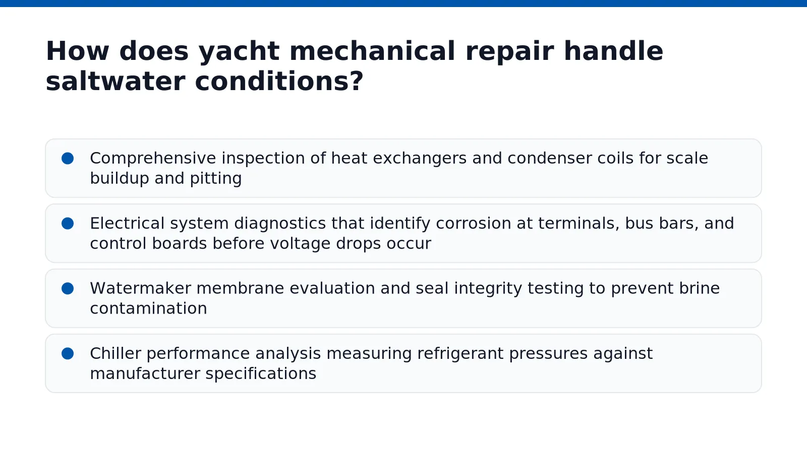 How does yacht mechanical repair handle saltwater conditions in South Florida